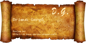 Drimus Gergő névjegykártya