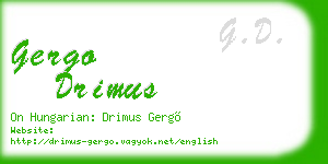 gergo drimus business card
