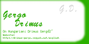 gergo drimus business card